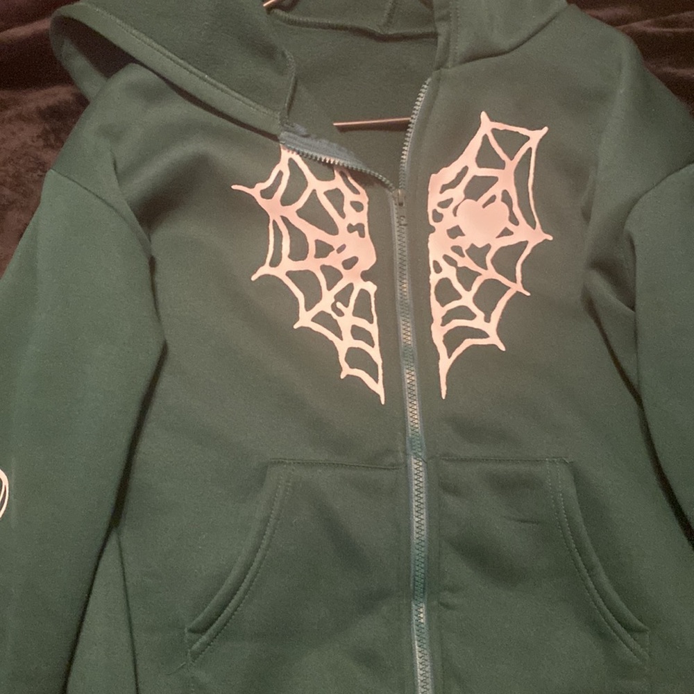 Green Heart Web Hoodie